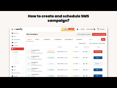 How to Schedule SMS Campaign in Easify | Easify Marketing | Tutorial