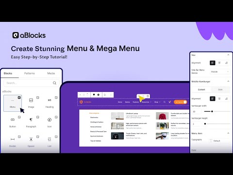 How to Create Menu and Mega Menu with aBlocks in Gutenberg