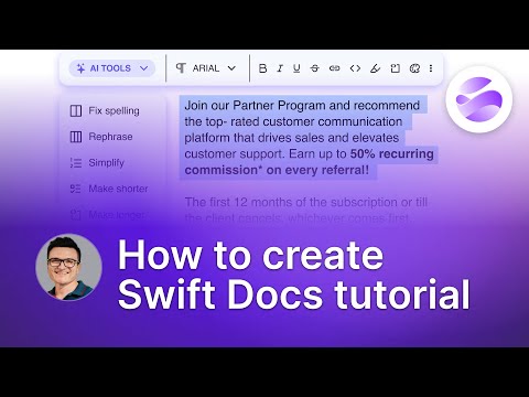 Swift Docs - Intelswift AI Knowledge Base and Help Center tutorial