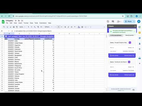 Uniquery: Marketing Data Connector for Google Sheets